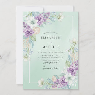 Invitación Boda de flores silvestres de menta y lavanda