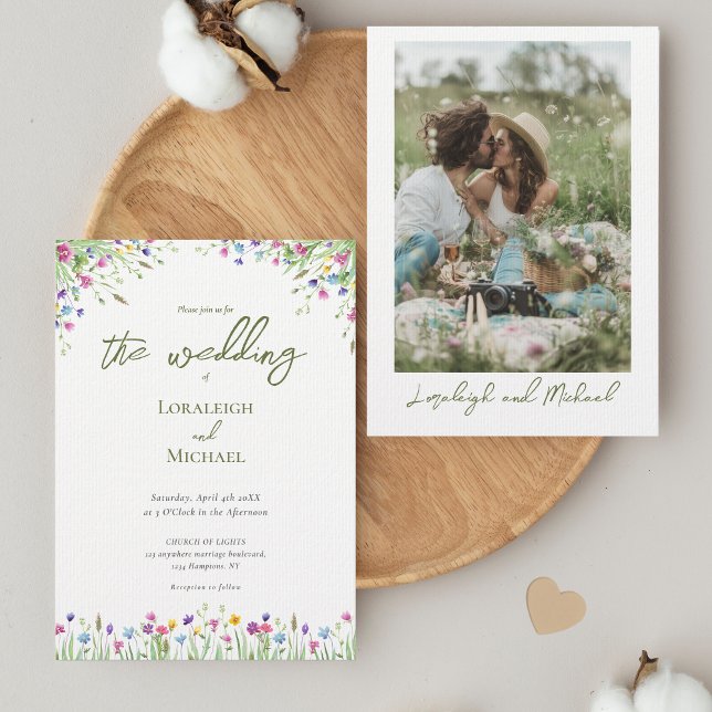 Invitación Boda de flores silvestres de Moda moderna (Subido por el creador)