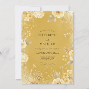 Invitación Boda de flores silvestres de mostaza de prado