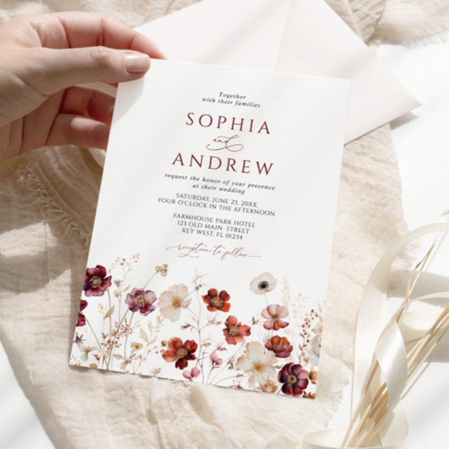 Invitación Boda de flores silvestres de otoño (Subido por el creador)