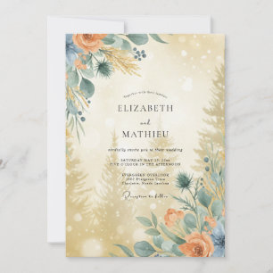 Invitación Boda de flores silvestres de pizarra de arcilla