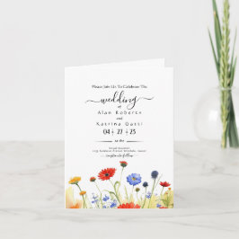 Invitación Boda de flores silvestres de prado primaveral
