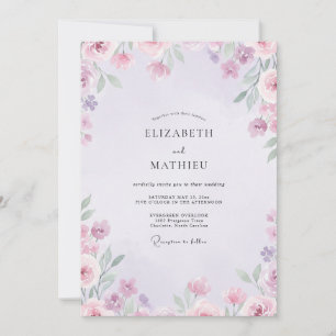 Invitación Boda de flores silvestres de salvia lila