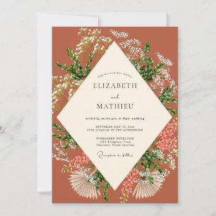Invitación Boda de flores silvestres de terracota