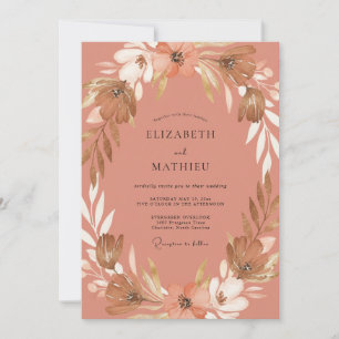 Invitación Boda de flores silvestres de terracota prensada