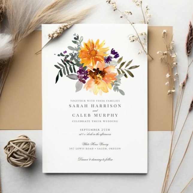 Invitación Boda de flores silvestres de verano rusas (Subido por el creador)