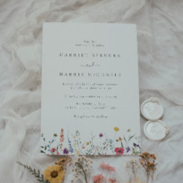 Invitación Boda de flores silvestres de verano y primavera co