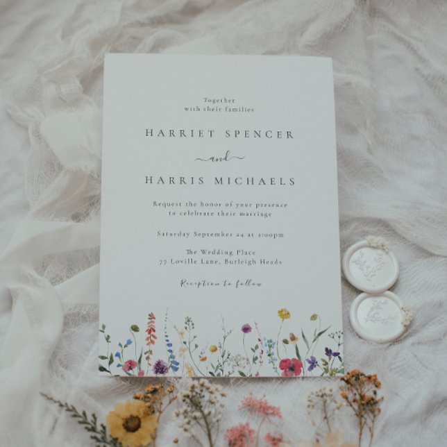 Invitación Boda de flores silvestres de verano y primavera co (Subido por el creador)