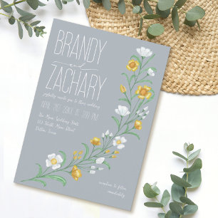 Invitación Boda de flores silvestres del Boho Watercolor mode