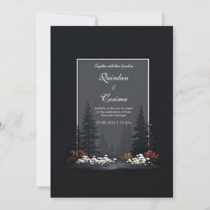 Invitación Boda de flores silvestres del bosque nórdico tempe