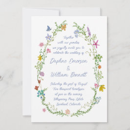 Invitación Boda de flores silvestres del caprichoso jardín