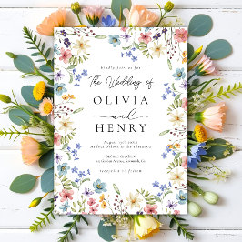 Invitación Boda de flores silvestres del Jardín Botánico Rúst