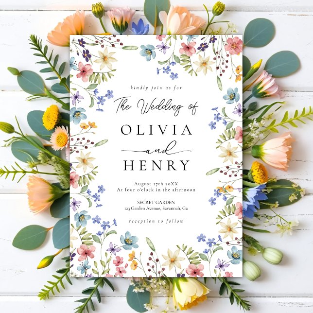 Invitación Boda de flores silvestres del Jardín Botánico Rúst (Subido por el creador)