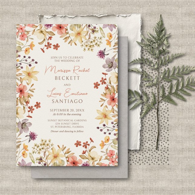Invitación Boda de Flores Silvestres del otoño (Subido por el creador)