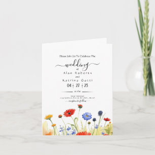 Invitación Boda de flores silvestres del prado de primavera