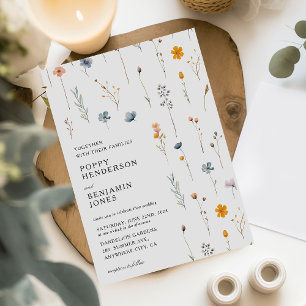 Invitación Boda de flores silvestres delicadas