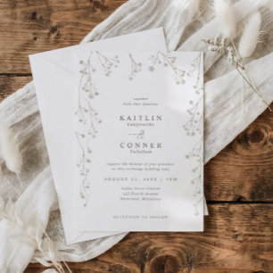 Invitación Boda de flores silvestres delicadas aliento de beb