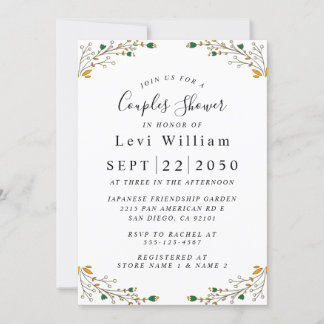 Invitación Boda de Flores Silvestres, Ducha De Novias Florale