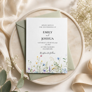 Invitación Boda de flores silvestres elegantes