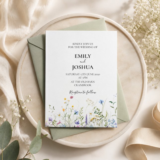 Invitación Boda de flores silvestres elegantes (Subido por el creador)