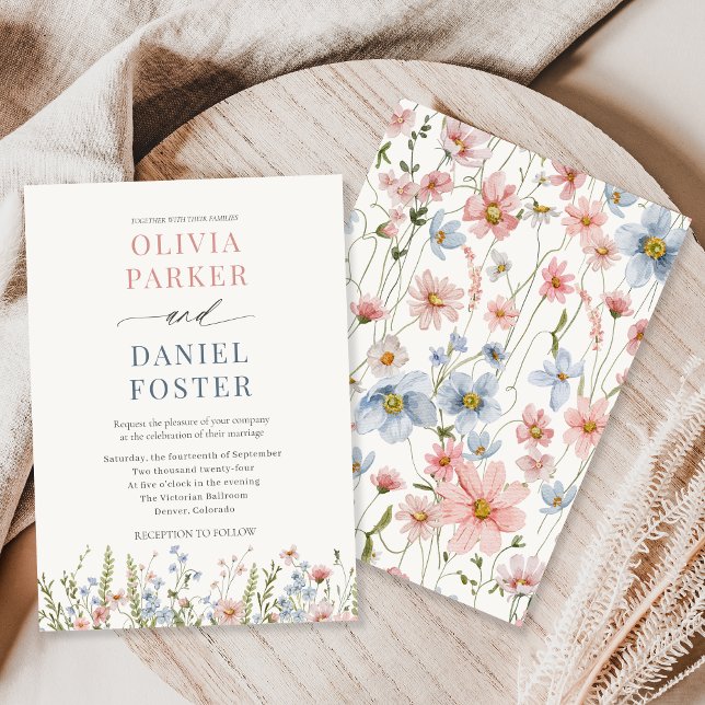 Invitación Boda de flores silvestres elegantes (Subido por el creador)
