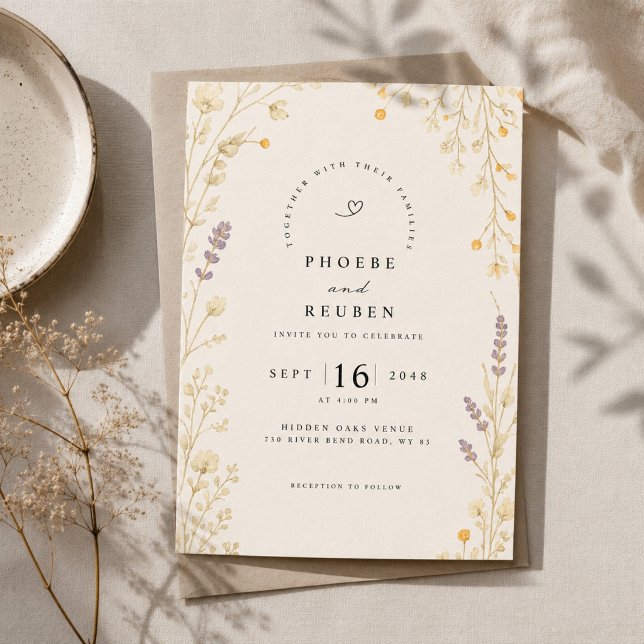 Invitación Boda de flores silvestres elegantes (Subido por el creador)
