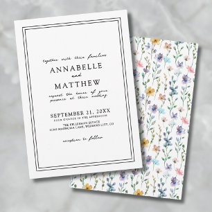 Invitación Boda de flores silvestres elegantes botánicas colo