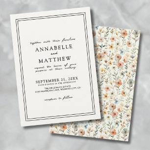 Invitación Boda de flores silvestres elegantes botánicos boho