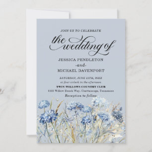 Invitación Boda de flores silvestres elegantes de acuarela en