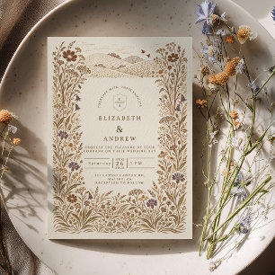 Invitación Boda de flores silvestres en el campo