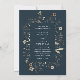 Invitación Boda de flores silvestres en marco boho