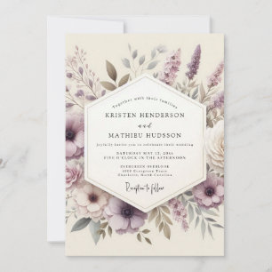 Invitación Boda de flores silvestres etéreas de lavanda