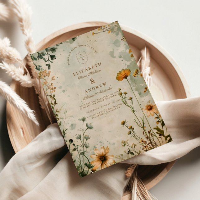 Invitación Boda de flores silvestres Golden Meadow (Subido por el creador)