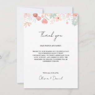 Invitación Boda de Flores Silvestres Gracias Carta de Menú Na