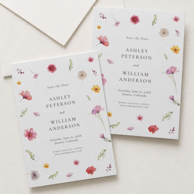 Invitación Boda de flores silvestres guardar la fecha (Subido por el creador)