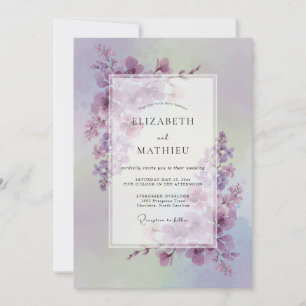 Invitación Boda de flores silvestres lilas