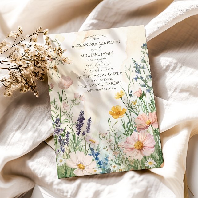 Invitación Boda de flores silvestres modernas (Subido por el creador)