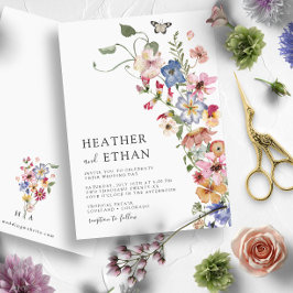 Invitación Boda de flores silvestres modernas