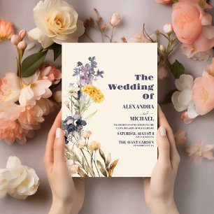 Invitación Boda de flores silvestres modernas