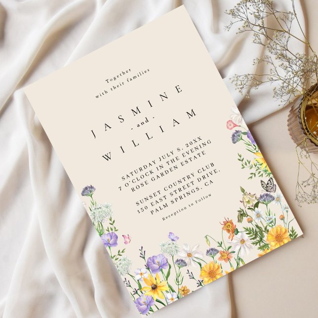 Invitación Boda de flores silvestres modernas (Subido por el creador)
