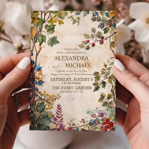 Invitación Boda de flores silvestres modernas