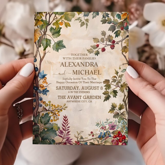 Invitación Boda de flores silvestres modernas (Subido por el creador)