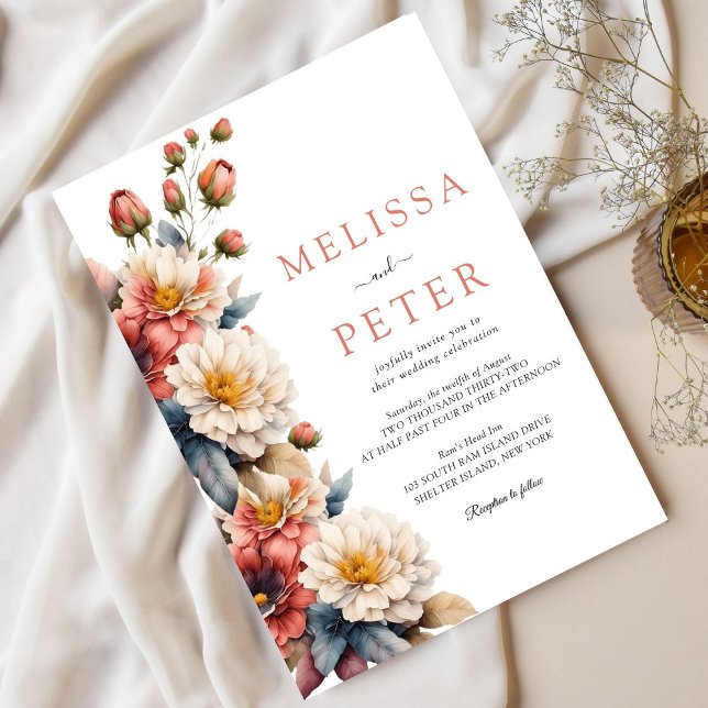 Invitación Boda de flores silvestres modernas (Subido por el creador)