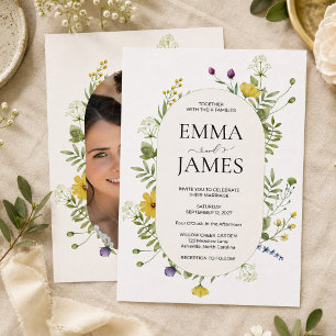 Invitación Boda de flores silvestres modernas elegante floral