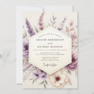 Invitación Boda de flores silvestres pastel de lavanda