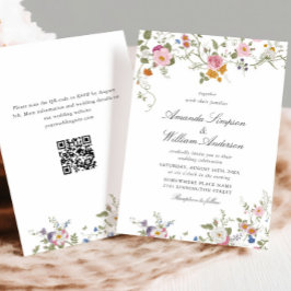Invitación Boda de Flores Silvestres Pastel Rosa Boho Floral