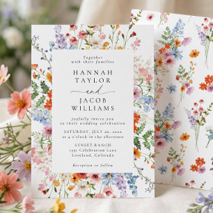 Invitación Boda de flores silvestres prado colorido 