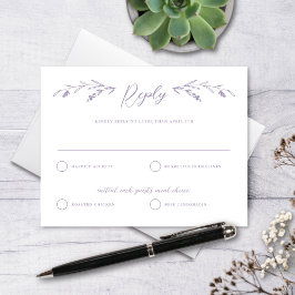 Invitación Boda de flores silvestres púrpura de lavanda rústi