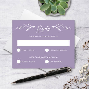 Invitación Boda de flores silvestres púrpura de lavanda rústi
