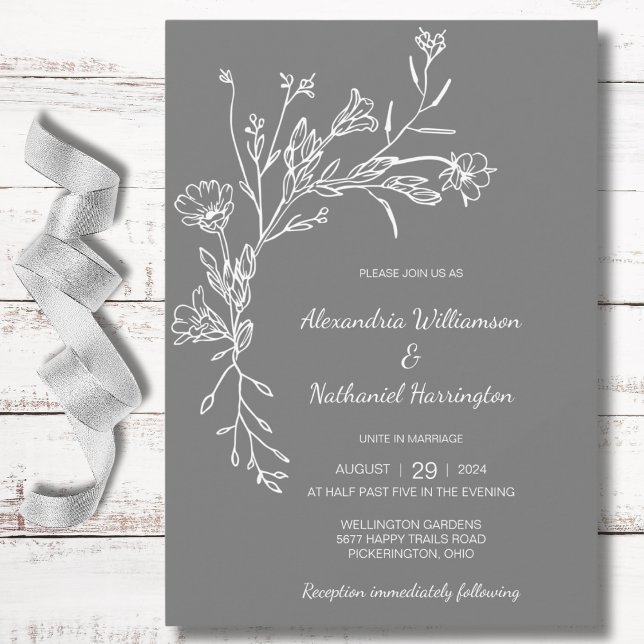 Invitación Boda de Flores Silvestres Reunión minimalista (Subido por el creador)
